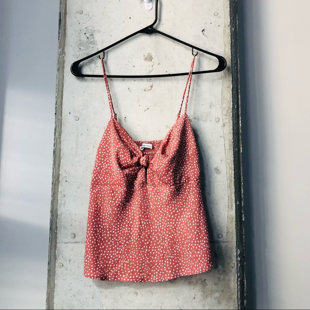 Abercrombie & Fitch Cropped Polka Dot Cutout Cami